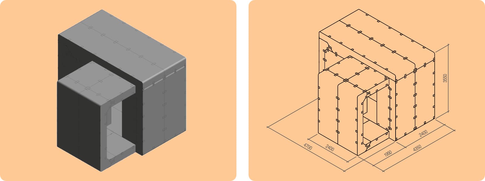 Certified modular shelter ARCA SPACE 4.0 · 11 persons
