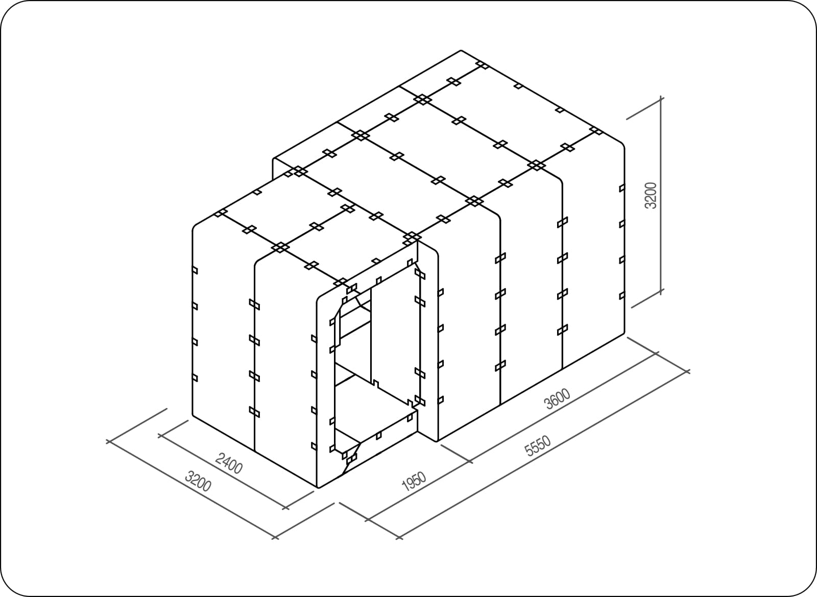 Mobile modular RC shelter ARCA NOVA 3.2 · 12 persons